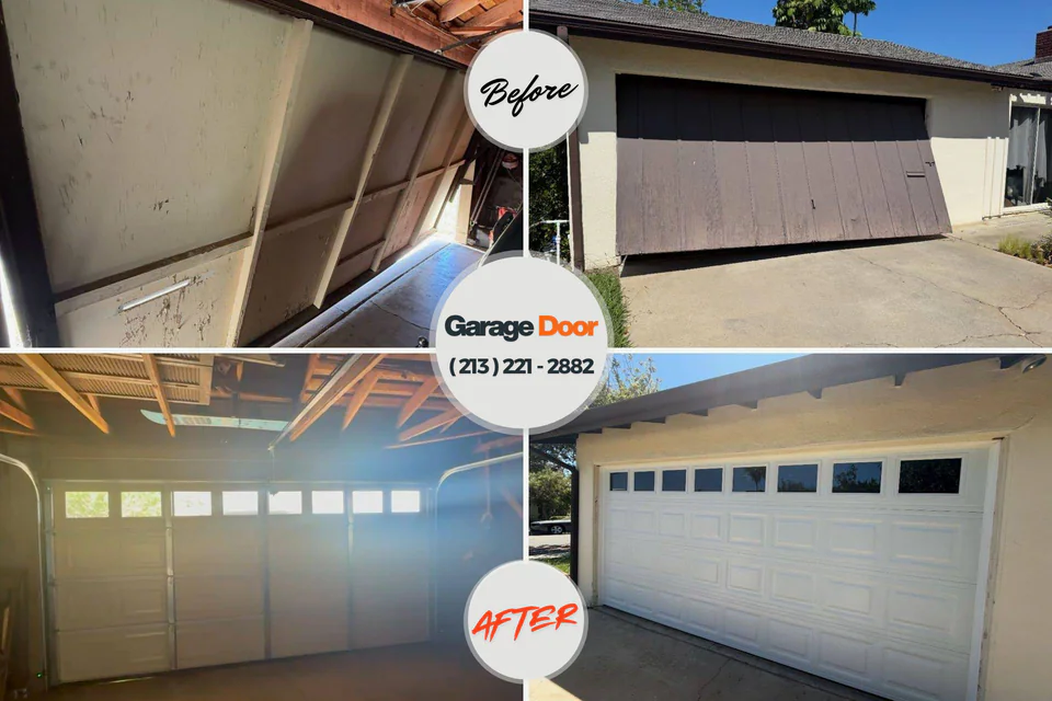 Before and after: garage door repair Butte, AK